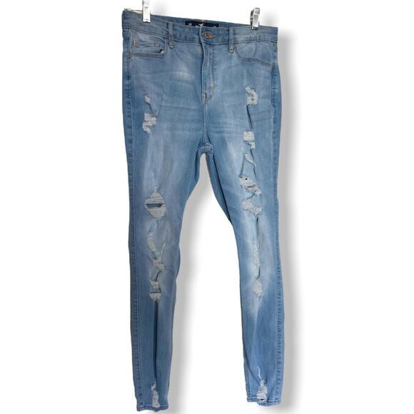 Hollister Womens Jeans Size 11R 30 x 30 Light Blue Curvy High Rise‎ Super Skinny - Picture 2 of 8